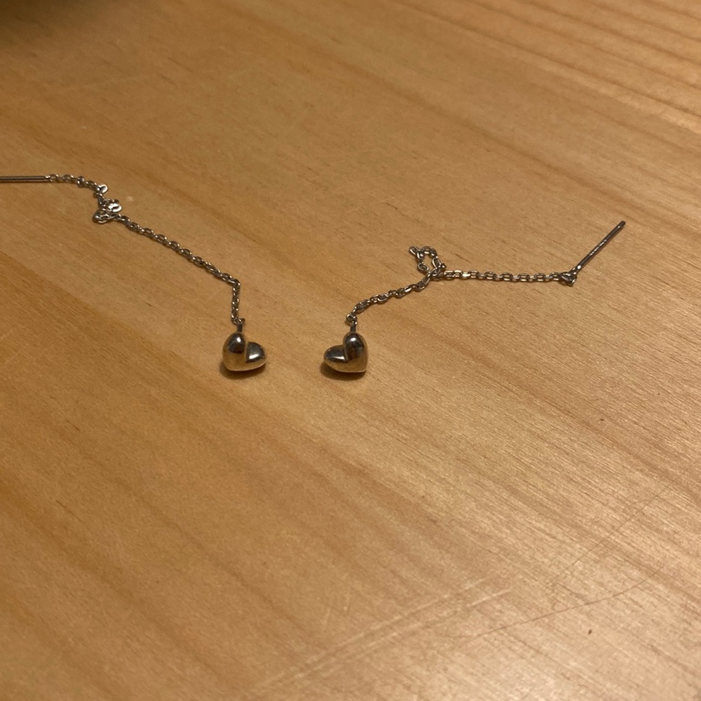 Silver heart earrings